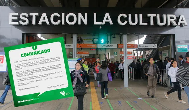 Las demás estaciones de la Línea 1 funcionarán con normalidad. Foto: composición LR/Luis Centurion Gomez/Línea 1