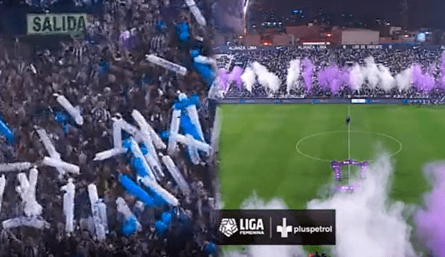 La hinchada blanquiazul alienta sin cesar desde la previa. Foto: composición Movistar Deportes