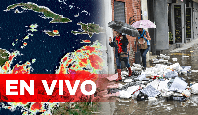 Tormenta Tropical Julia avanza por el mar Caribe este viernes 7 de octubre. Foto: composición LR/CNN/AFP