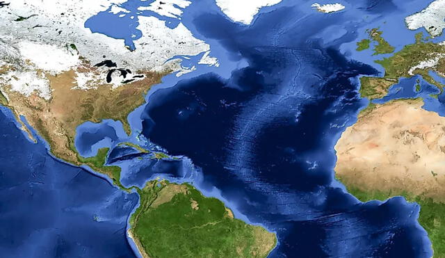 Aunque no parezca, el océano Pacífico se está encogiendo unos cuantos centímetros al año y el océano Atlántico se está agrandando. Foto: World Atlas