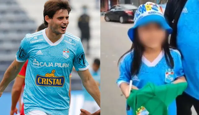 Omar Merlo, jugador de Sporting Cristal desde el 2018, prometió un atender el pedido de su pequeña hincha. Foto: composición GLR/captura de@HablemosCristal/Twitter