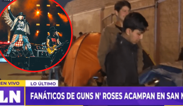 Fanáticos de Guns N' Roses a la espera del concierto de la banda estadounidense en Lima. Foto: composición LR / Captura Latina
