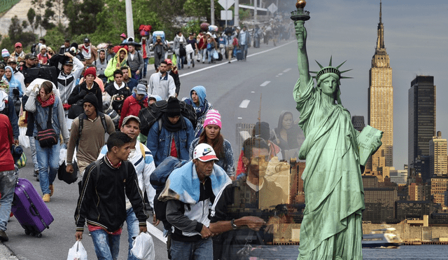 La llegada de más de 17.000 inmigrantes sobrepasó los límites fiscales de Nueva York, que fue declarado en estado de emergencia por un plazo de 30 días. Foto: composición LR/CNN/VSRP