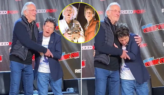 Michael J. Fox y Christopher Lloyd se reúnen tras 37 años de Volver al  futuro: video del reencuentro se hace viral, pero preocupa a fans