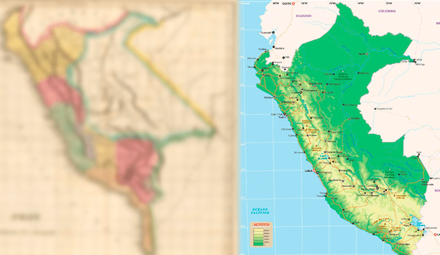 El mapa del Perú ha sufrido grandes cambios desde su independencia en 1821. Foto: lonelyplanet.es y geografiainfinita.com