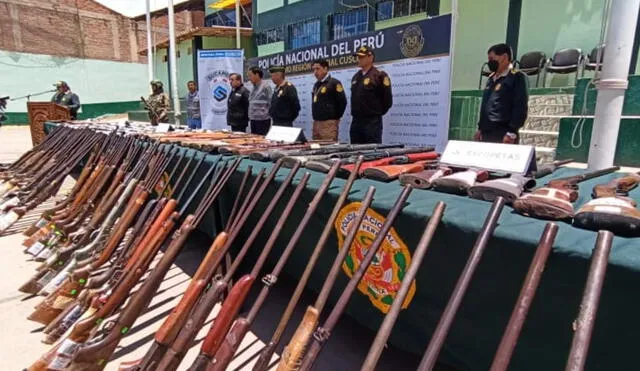 En total, 484 armas de fuego fueron incautadas en Cusco. Foto: URPI/ Alexander Flores