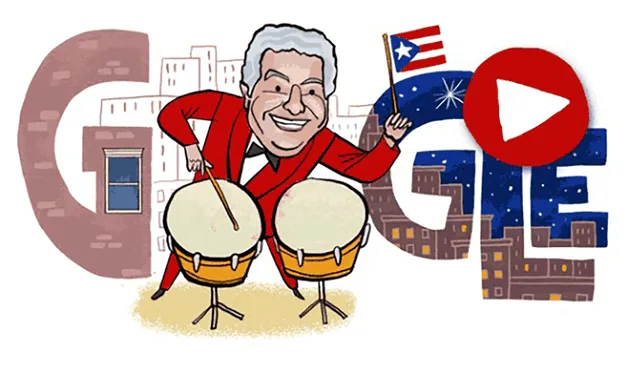 La nueva interfaz del Doodle de Google tiene como protagonista al legandario percusionista Tito Puente. Foto: Google