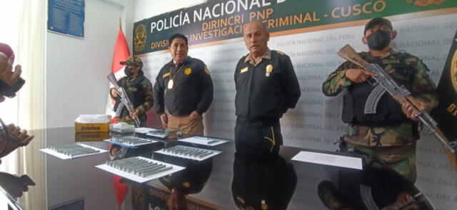 Cusco. Pernos fueron decomisados debido a que en su interior había droga. Foto: PNP