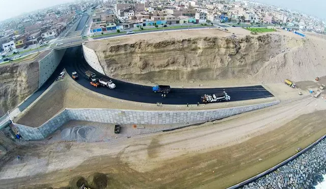 Obra que unirá Chorrillos y La Punta en 25 minutos tiene un avance del 64%. Foto Infobae