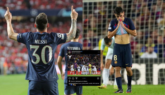 Messi jugó en el FC Barcelona hasta mediados de 2021. Foto: composición LR/EFE/Instagram/Lautauro Martínez