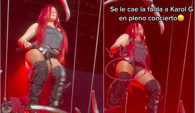 La cantante colombiana Karol G continuó cantando. Foto: composición LR/@lupiitatrujiillo8/TikTok