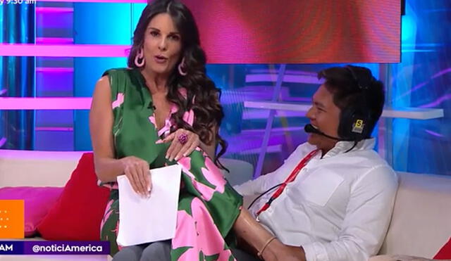 Rebeca Escribens conduce de lunes a viernes el bloque de espectáculos de América noticias. Foto: captura América TV