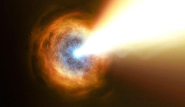 El reciente estallido de rayos gamma surgió en dirección a la constelación de Sagitta. Imagen: referencial / NASA / ESA
