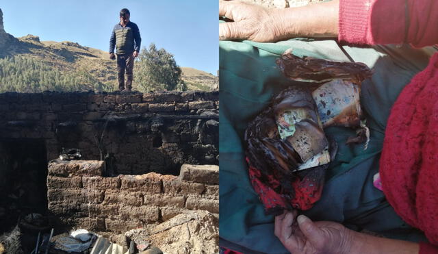 Incendio consumió todo lo que había dentro de una vivienda en Paruro, región Cusco. Foto: Defensa Civil