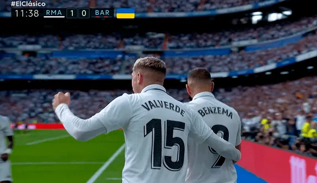 Karim Benzema abrió el marcador en el Bernabéu. FOto: captura/DirecTV Sports