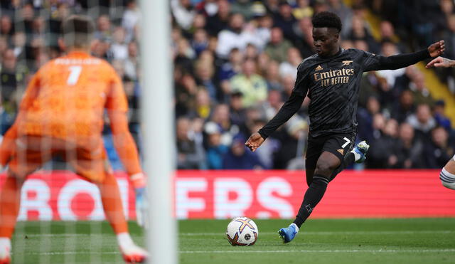 Arsenal encontró el 1-0 con un golazo de Bukayo Saka contra Leeds United. Foto: Arsenal