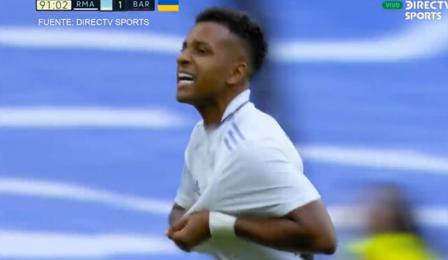 Rodrygo anotó el 3-1 para los madridistas y aseguró el triunfo merengue. Foto: captura DirecTV Sports