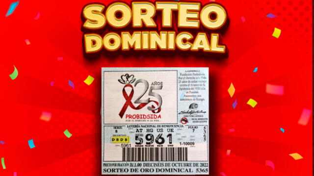 Lotería Nacional de Panamá HOY, 16 de octubre: resultados EN VIVO del ‘Sorteo de Oro Dominical’. Foto: lnbpma / Twitter