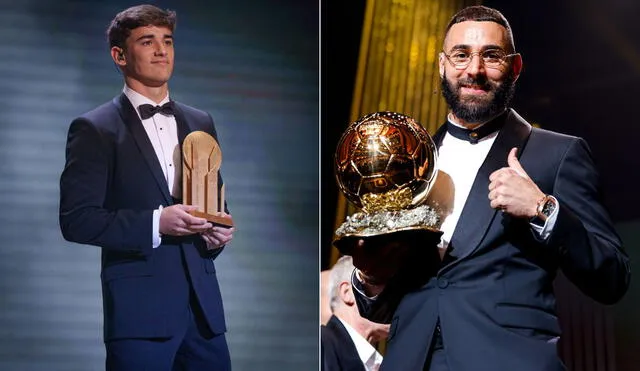 Gavi y Benzema fueron premiados en la gala organizada por France Football. Foto: composición LR/Balón de Oro