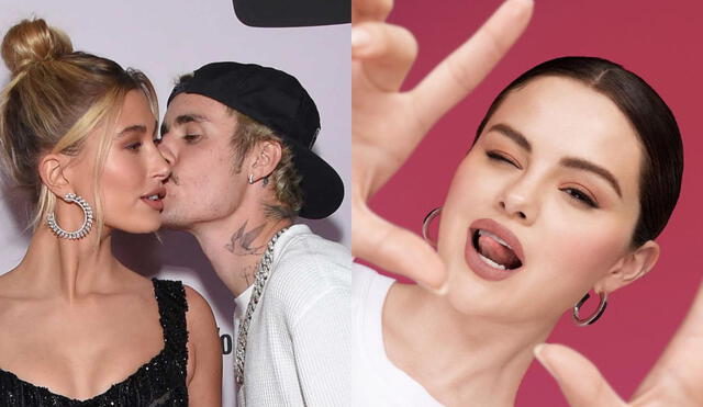Hailey comentó que no tuvo ningún tipo de acercamiento con Justin mientras él estaba con Selena. Foto: composición LR/AFP/Instagram de Selena Gómez