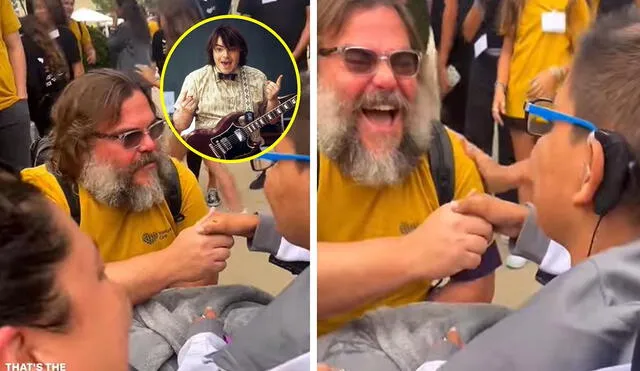 Jack Black se encontraba en un evento caritativo, cuando le presentaron a Abraham, un gran fan de 15 años de edad. Foto: composición LR/Upworthy