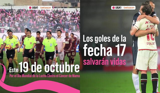 La Liga Profesional de Fútbol se suma a la campaña contra el cáncer. Foto: composición LR/Liga 1/Twitter