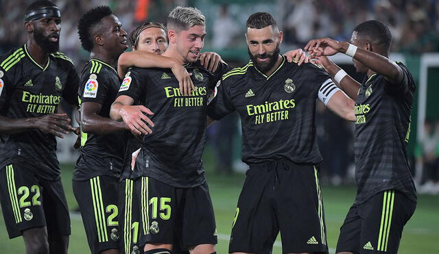 Federico Valverde anotó el primer gol del Real Madrid contr el Elche por LaLiga. Foto: AFP