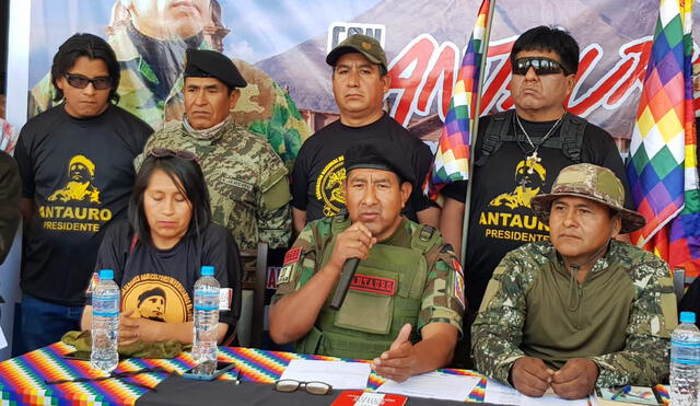 Etnocaceristas anuncian nueva llegada de Antauro Humala a Arequipa. Foto: Wilder Pari/La República