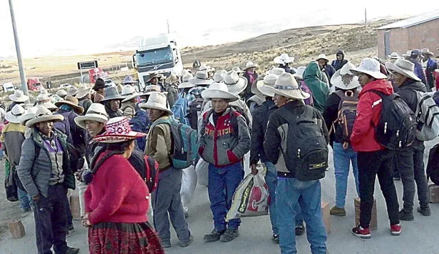 Bloqueo. Corredor minero estuvo bloqueado en Wincho.