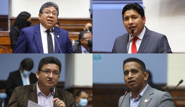 Jorge Flores, Ilich López, Juan Mori y Elvis Vergara son sindicados de aliarse al Gobierno a cambio de obras. Foto: composición LR/Congreso