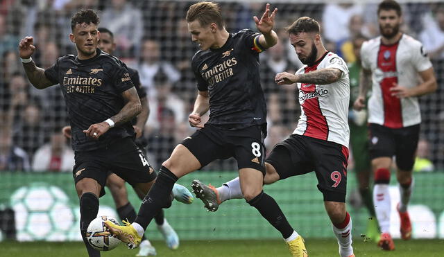 Arsenal vs. Southampton: los gunners se fueron al descanso con el marcador 1-0 a su favor. Foto: AFP