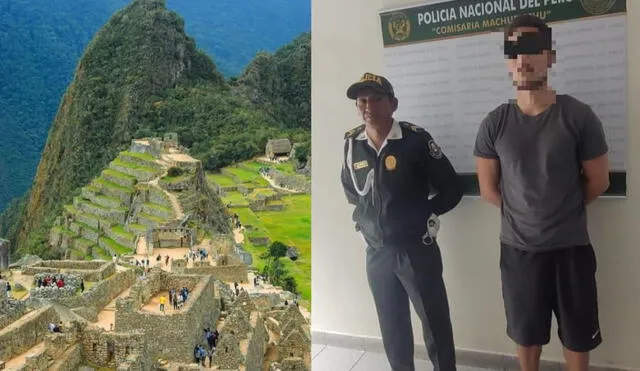 La Policía encontró 12 fotografías en las cuales el turista posaba desnudo en un espacio público. Foto: PNP