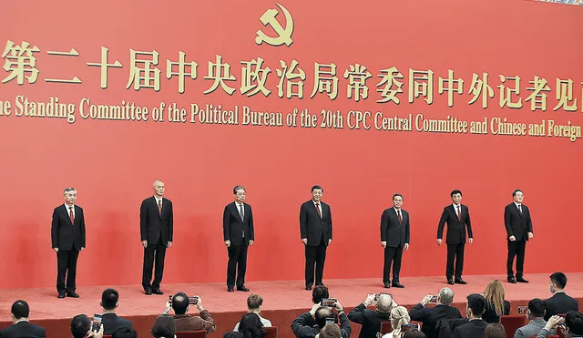 Núcleo. Nuevos miembros del Comité del Buró Político del XX Partido Comunista Chino. Foto: EFE