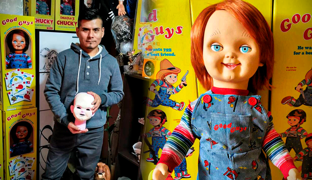 Conoce la singular historia de Christian de la Cruz, quien es el fabricante peruano de Chucky. Foto: composición de Gerson Cardoso/Instagram/@toysperuchristian