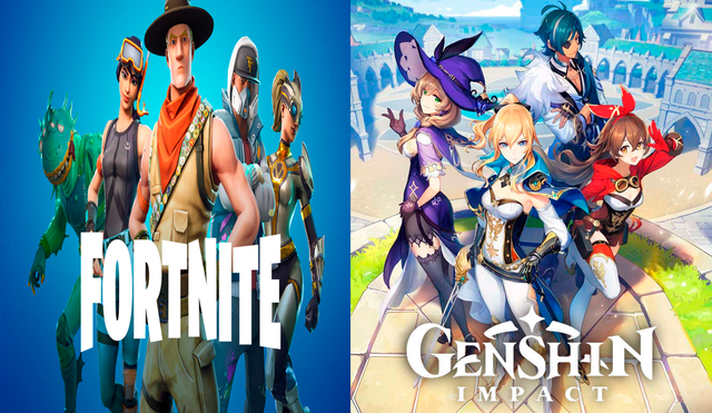Fortnite y Genshin Impact son los videojuegos online más populares en la actualidad. Foto: Epic Games / Hoyoverse