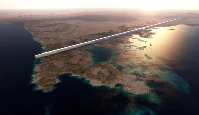 The Line será la primera ciudad lineal en el mundo y tendrá lugar en el desierto de Arabia Saudita. Foto: NEOM
