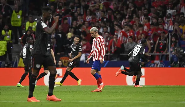 Atlético de Madrid no pudo ganar en el Metropolitano contra Bayer Leverkusen. Foto: AFP