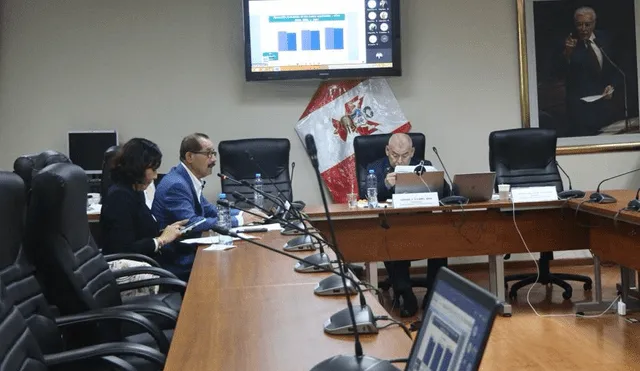 Gobernador regional de San Martín, Pedro Bogarín, expone ante la Comisión de Presupuesto del Congreso. Foto: Goresam