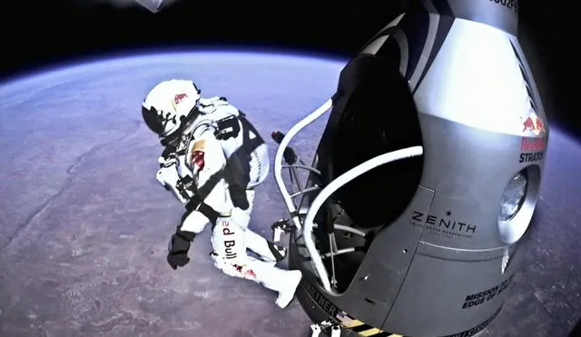 El 14 de octubre de 2012, Felix Baumgartner saltó desde el borde del espacio y en su caída alcanzó la inaudita velocidad de 1.357 km/h. Foto: Red Bull