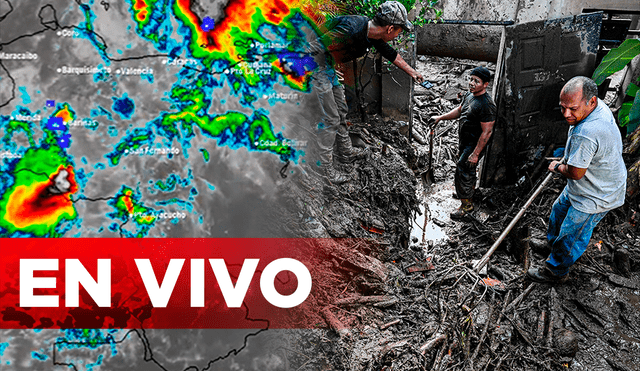 La Onda Tropical 47 continúa su paso por Venezuela. El Inameh pronostica chubascos y lluvias con descargas eléctricas en varios estados del país. Composición LR/ Jazmín Ceras/@INAMEH/ Twitter/AFP