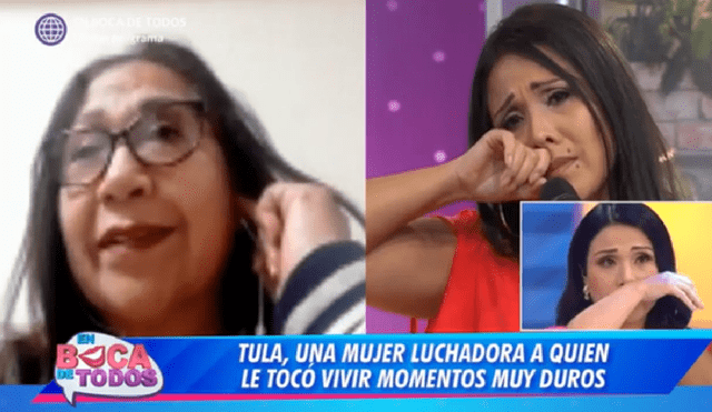Tula Rodríguez conmovida por recordar a su madre en "En boca de todos". foto: Captura América