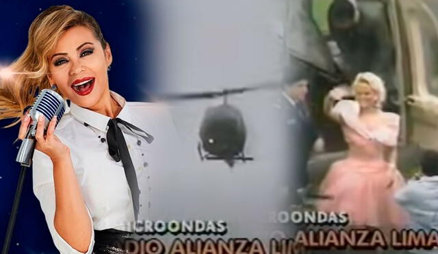 Revive el momento en que Gisela Valcárcel brilló con su llegada en helicóptero a programa en vivo. Foto: captura/Panamericana/Instagram El gran show