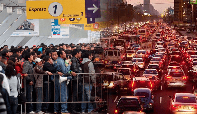 La falta de un transporte público masivo y de calidad es una de las principales causas del tráfico vehicular en la capital del Perú. Foto: composición LR/Lampadia/Andina