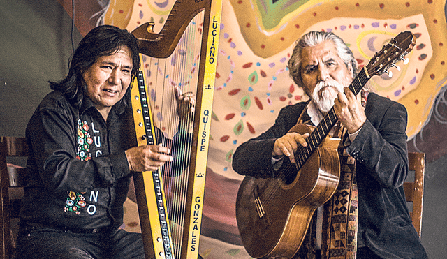 Encuentro. Luciano Quispe y Manuelcha Prado. Ambos ejecutan sus instrumentos en el formato solista y con voz.