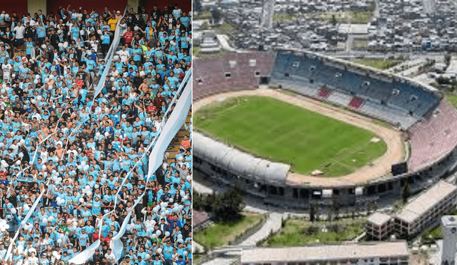 Ubicación de los hinchas de Sporting Cristal en el estadio Monumental Arequipa de la UNSA. Foto: Composición LR/La República