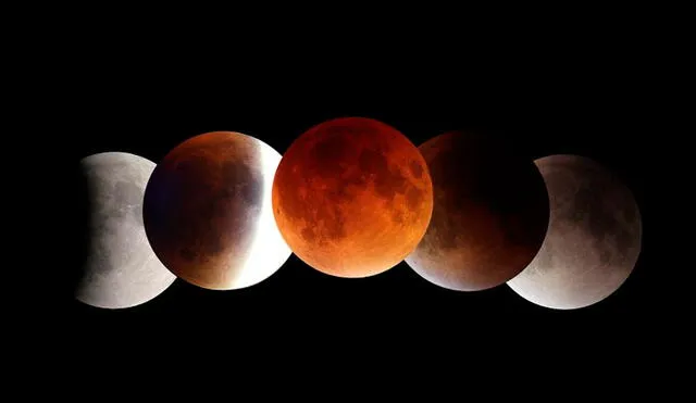El eclipse lunar tiene tres fases: penumbral, parcial y total. Foto: SkyNews