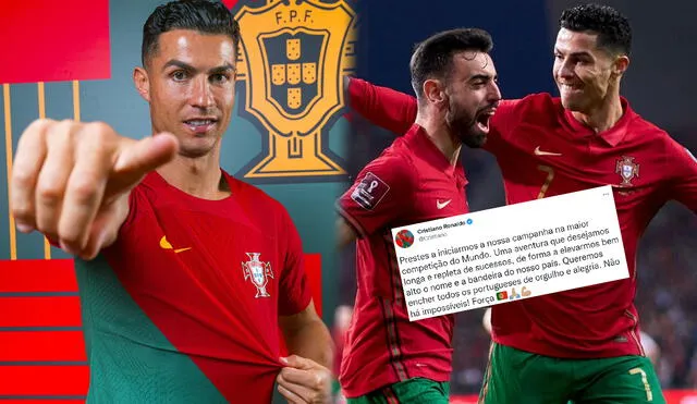 Cristiano Ronaldo envió un emotivo mensajes a su seguidores a poco de comenzar su camino en Qatar 2022. Foto: composición LR/ Twitter