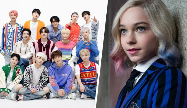 Emma Myers se hizo fan de SEVENTEEN cuando tenía 15 años. Foto: composición LR/Pledis/Netflix