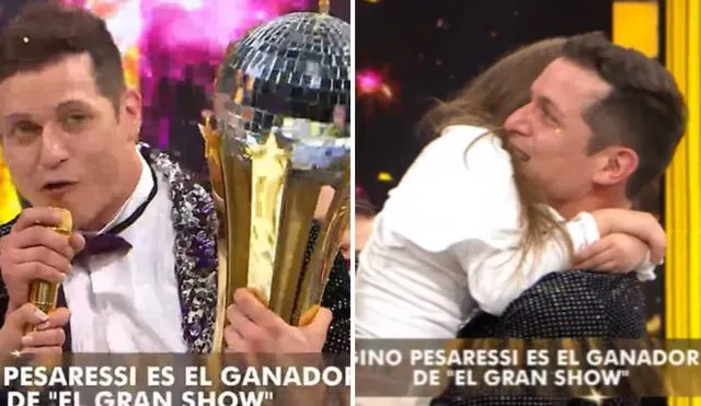 Gino Pesaressi y su hija protagonizaron un emotivo momento en la final de "El gran show". Foto: captura de América TV