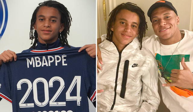 El menor de los Mbappé tiene apenas 15 años y juega como volante en el PSG Sub-17. Foto: composición LR/PSG/TwitterThe Sun